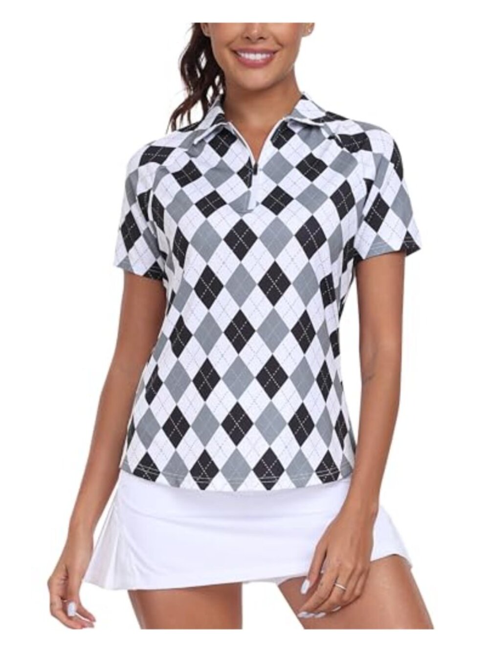 Women's Golf Polo Shirt Short Sleeve 1/4 Zip Athletic Quick-Dry Tennis Top